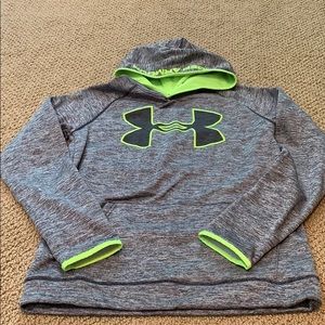 Grey, black and neon Under Armour boys hoodie.SzXL